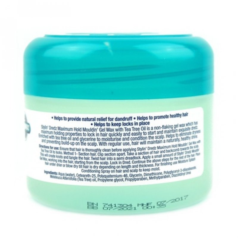 Stylin' Dredz Mouldin' Gel Wax With Tea Tree Oil 8.45oz 250ml