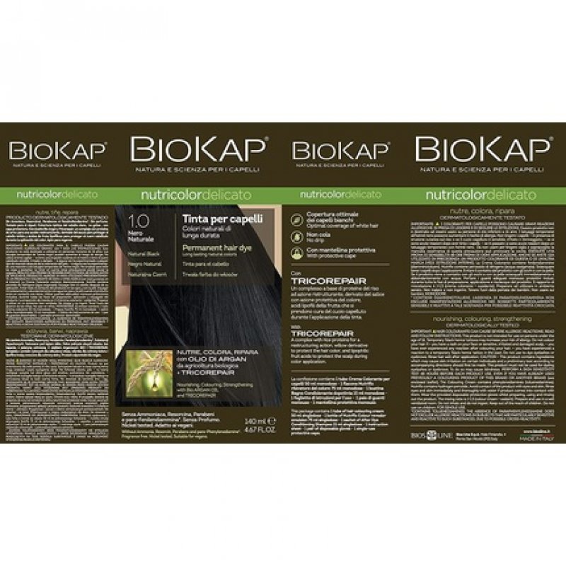 BIOKAP Permanent Hair Dye with TRICOREPAIR Complex 4.67oz Natural Black 1.0