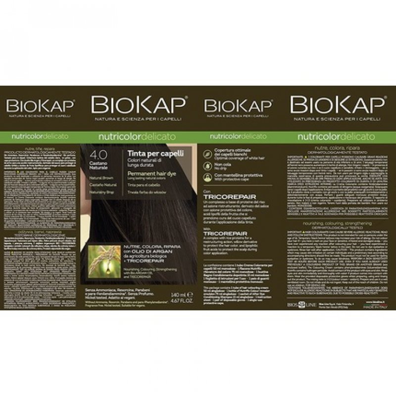 Biokap Permanent Hair Dye Natural Brown 4.0 4.67 Ounce