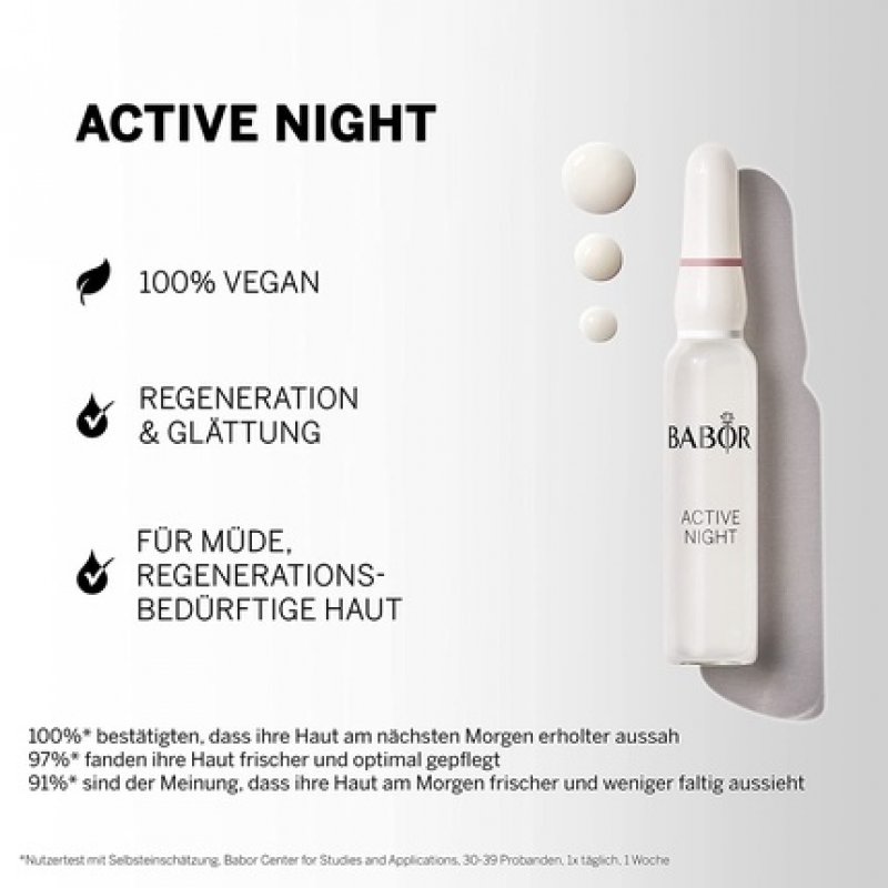 BABOR Active Night Face Serum Ampoules for Improved Skin Regeneration 7 x 2ml - Market Launch 2022