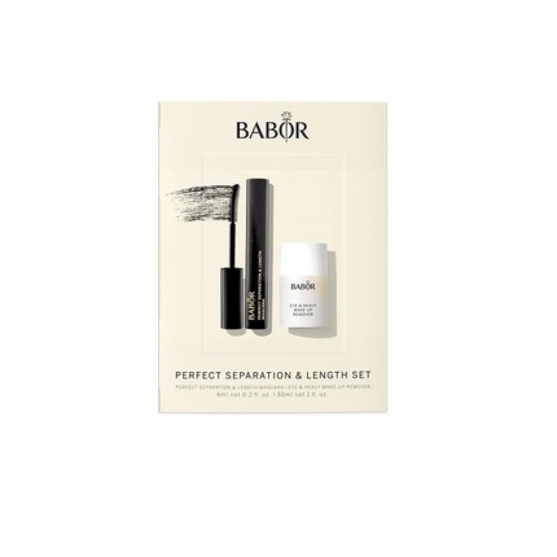 BABOR Make Up & Cleansing Set Perfect Definition & Length Mascara with Silicone Brush Eye & Heavy Make Up Remover for