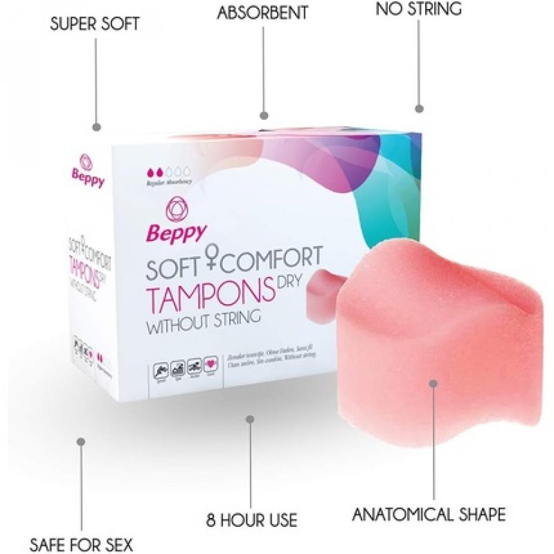 Beppy Comfort Dry Sponge Tampons - Pack of 2