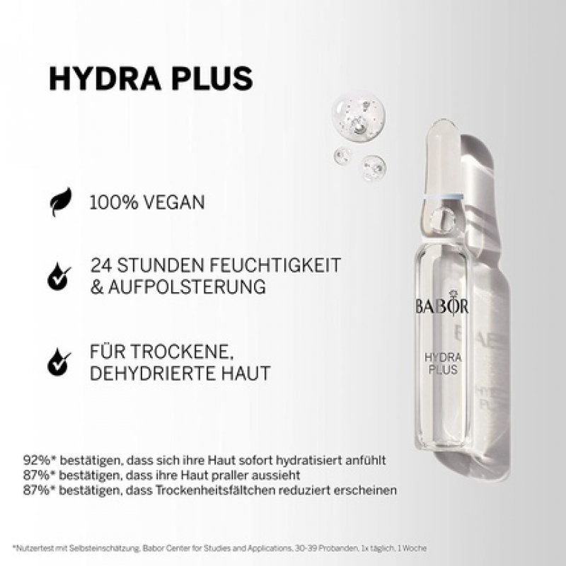BABOR Hydra Plus Face Serum Ampoules with Hyaluronic Acid for Intensive Moisture 7 x 2ml - Launching 2022