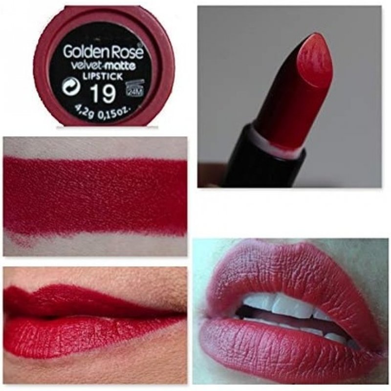 Golden Rose Velvet Matte Lipstick Color 19