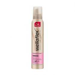 Wellaflex Sensitive Strong Hold Foam - Perfume-Free Hair Foam for 24h Flexible Hold without Clumping - with UV