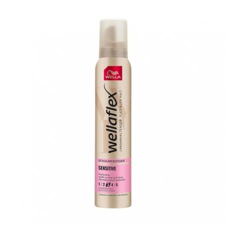 Wellaflex Sensitive Strong Hold Foam - Perfume-Free Hair Foam for 24h Flexible Hold without Clumping - with UV