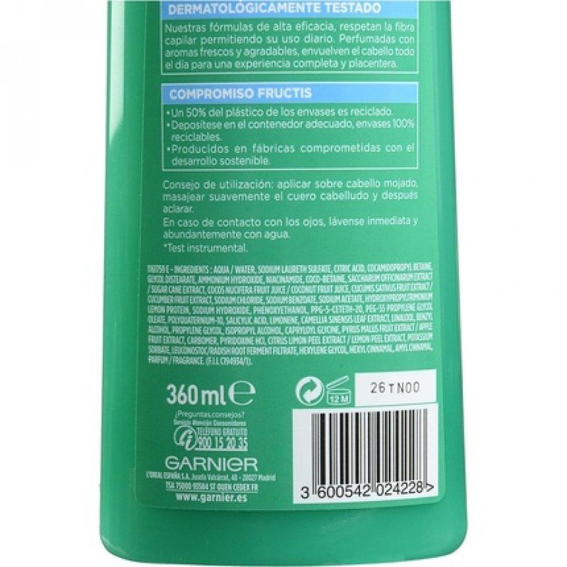 Garnier Fructis Pure Fresh Fortifying Coconut Water Shampoo 360ml