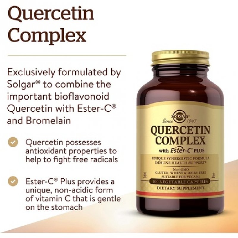 Solgar Quercetin Complex with Ester-C Plus Vegetable Capsules 100 Count