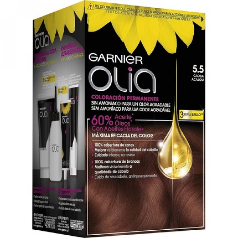 Garnier Olia Permanent Hair Color with Natural Flower Oils - Mahogany 5.5 200g