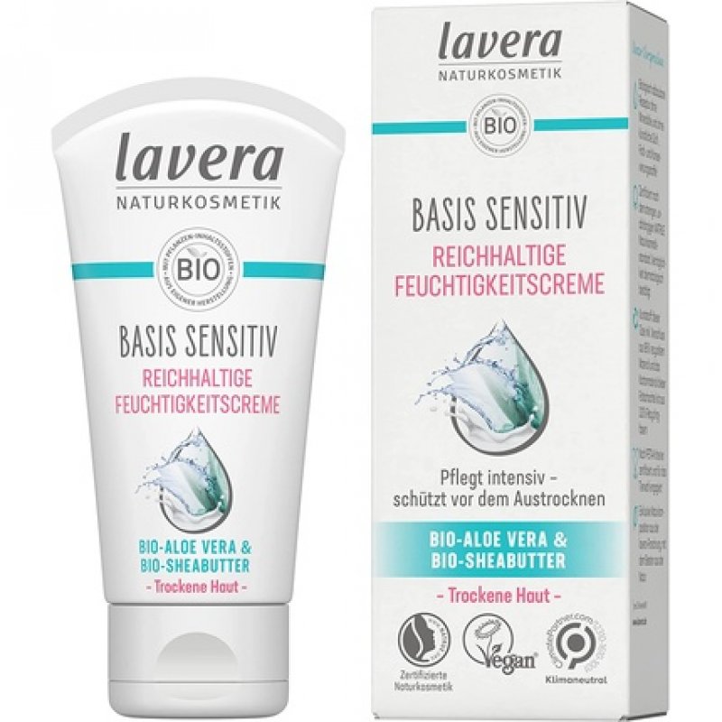 Lavera Naturkosmetik Basis Sensitiv Rich Moisturizing Organic Aloe Vera & Shea Butter Cream 50ml