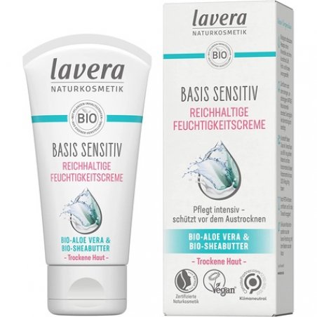Lavera Naturkosmetik Basis Sensitiv Rich Moisturizing Organic Aloe Vera & Shea Butter Cream 50ml