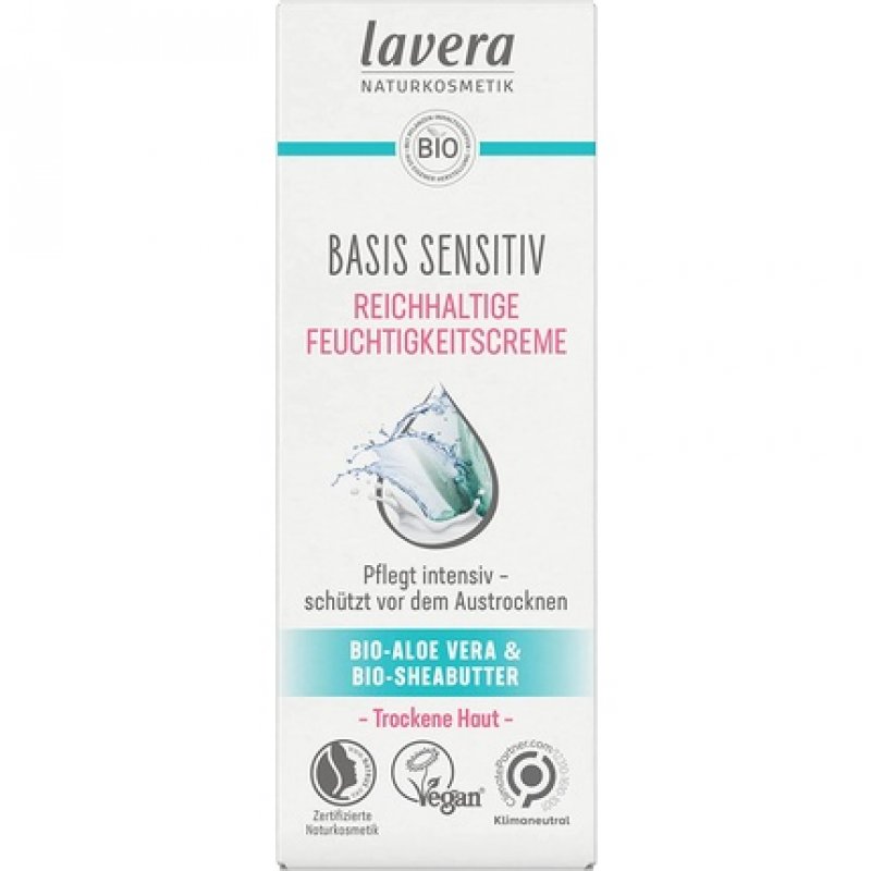 Lavera Naturkosmetik Basis Sensitiv Rich Moisturizing Organic Aloe Vera & Shea Butter Cream 50ml