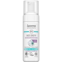 lavera basis sensitiv Cleansing Foam Natural Cosmetics with Organic Aloe Vera and Organic Almond Oil 150ml