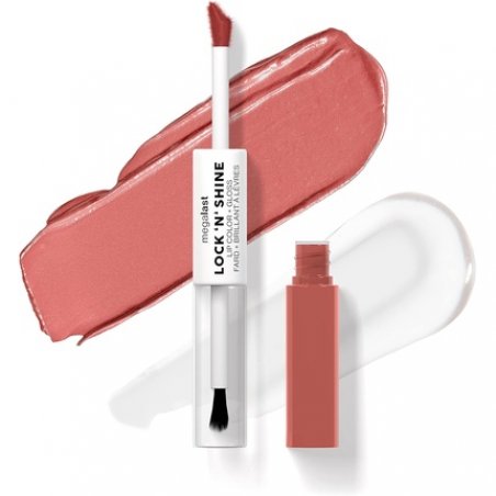 Wet n Wild Megalast Lock n' Shine Dual-Ended Lip Color and Clear Gloss with Vitamin E and Jojoba Oil Enriched Formula