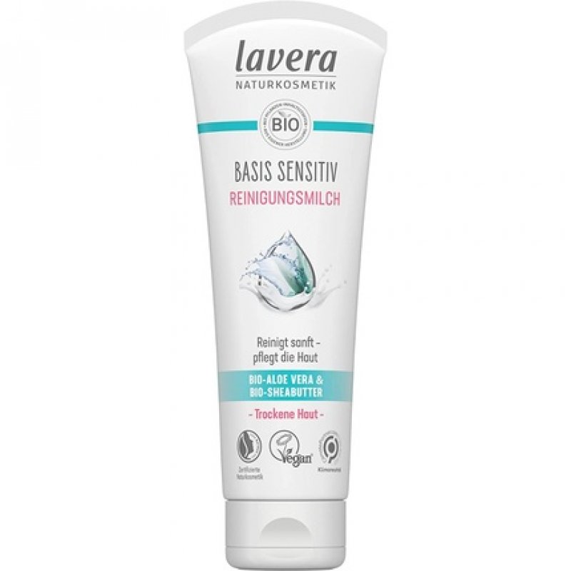 lavera basis sensitiv Cleansing Milk with Organic Aloe Vera and Shea Butter for Dry and Sensitive Skin 2x125ml
