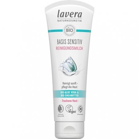 lavera basis sensitiv Cleansing Milk with Organic Aloe Vera and Shea Butter for Dry and Sensitive Skin 2x125ml