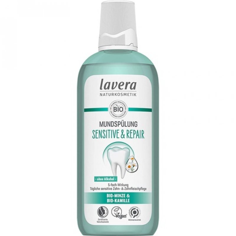 Lavera Sensitive & Repair Mouthwash with Fluoride and Organic Mint & Chamomile 400ml