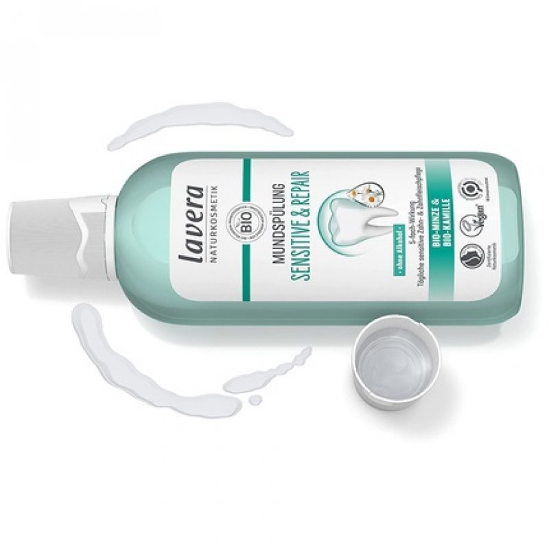 Lavera Sensitive & Repair Mouthwash with Fluoride and Organic Mint & Chamomile 400ml
