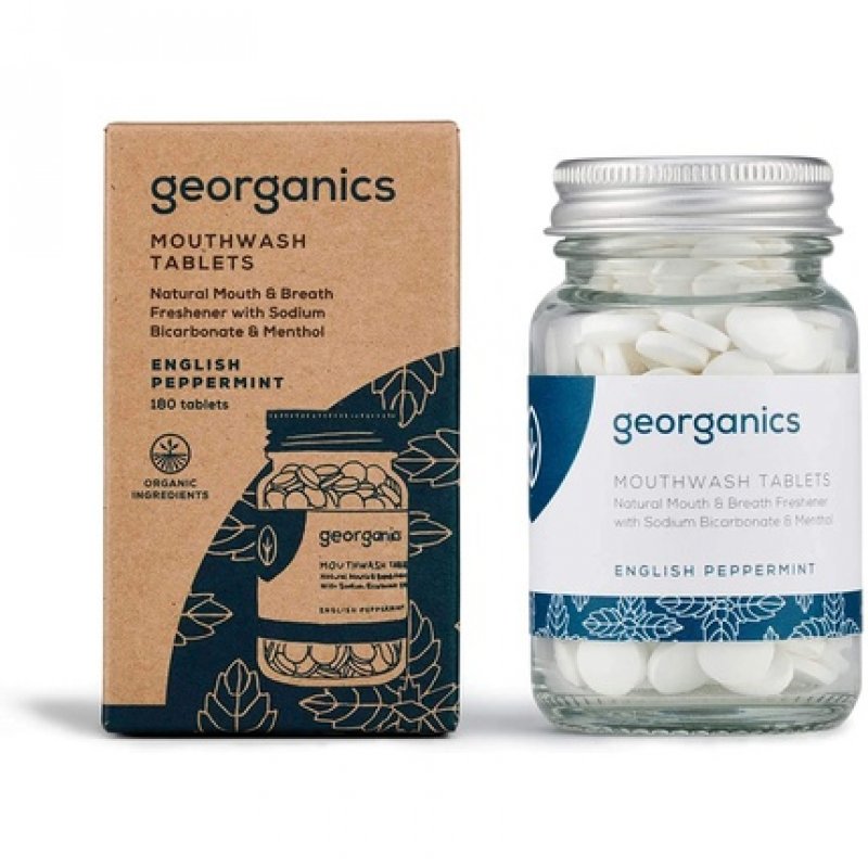 Georganics Mouthwash Tablets English Peppermint 180 Tablets