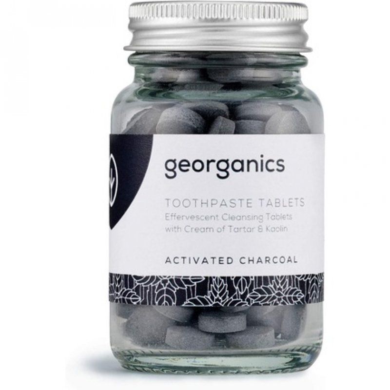 Georganics Mineral Toothtablets Natural Effervescent Cleansing Tablets with Kaolin Clay Charcoal 120 Tablets