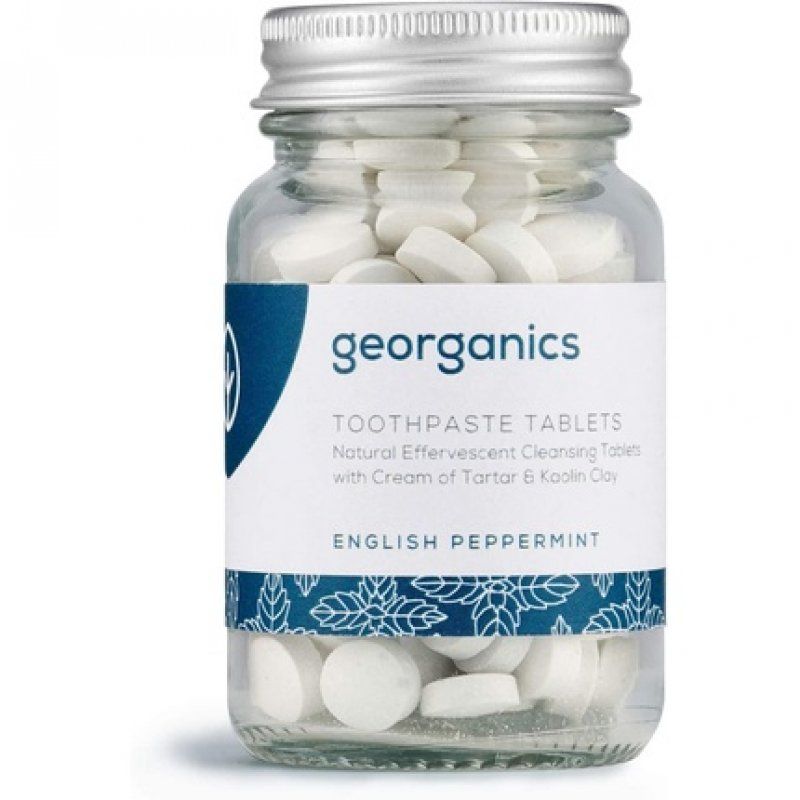 Georganics Natural Peppermint Flavour Toothpaste with Kaolin Clay 120 Tablets