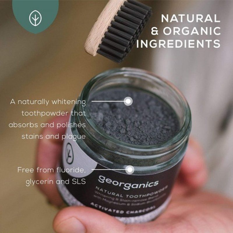 Georganics Natural Activated Charcoal Whitening Toothpaste Powder 60ml