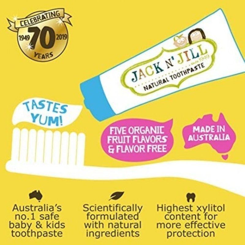 Jack N' Jill Kids Natural Toothpaste Berries & Cream Flavor 50g
