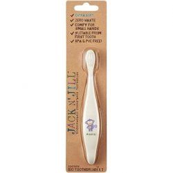 Jack N' Jill Kids Plastic Free Bio Toothbrush with Soft Nylon Bristles and Ergonomic Handle - Monkey