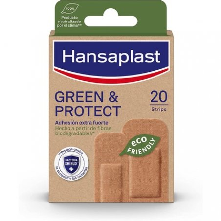 Hansaplast Green & Protect Biodegradable Dressings Eco-Friendly Wound Protection 20 Pack