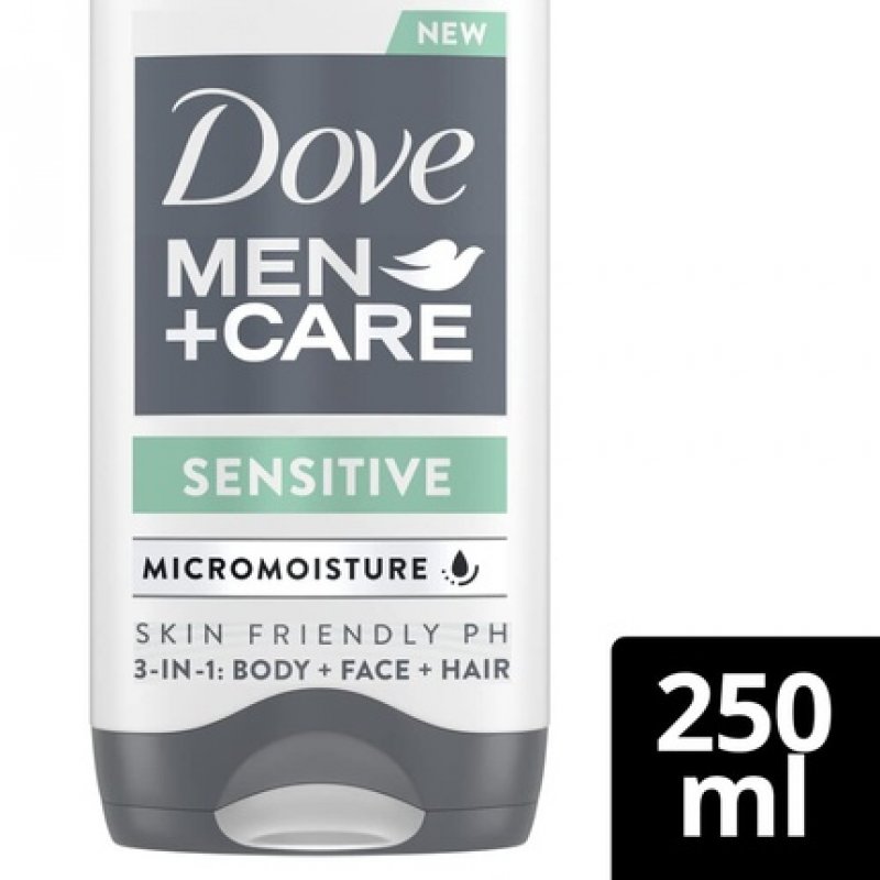 Dove Men Care Sensitive 3-In-1 Shower Gel 250ml