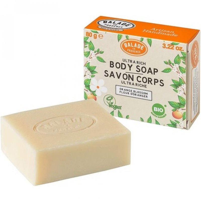 Balade en Provence Organic Ultra Rich Solid Body Soap Bar Orange Blossom Scent 80g