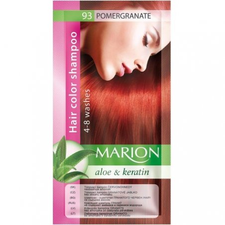 Marion Hair Dye Shampoo in Pomegranate Semi-Permanent Color with Aloe and Keratin