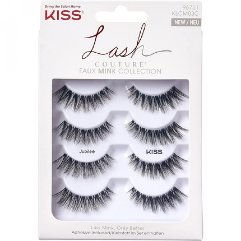 KISS Lash Couture Faux Mink Collection False Lashes Jubilee Ultrafine Tapered Synthetic with Lash Glue