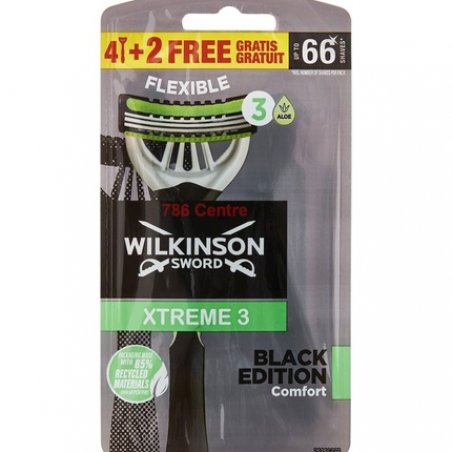 Black Edition Wilkinson Sword Xtreme 3 Comfort Sensitive Men's Razor 6 Pack