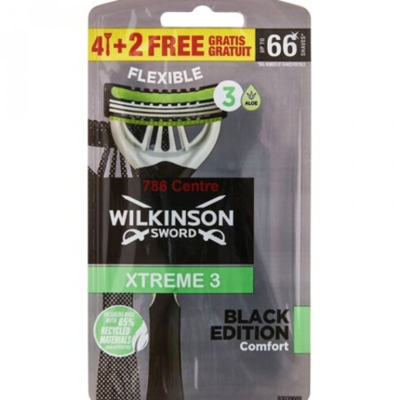 Black Edition Wilkinson Sword Xtreme 3 Comfort Sensitive Men's Razor 6 Pack