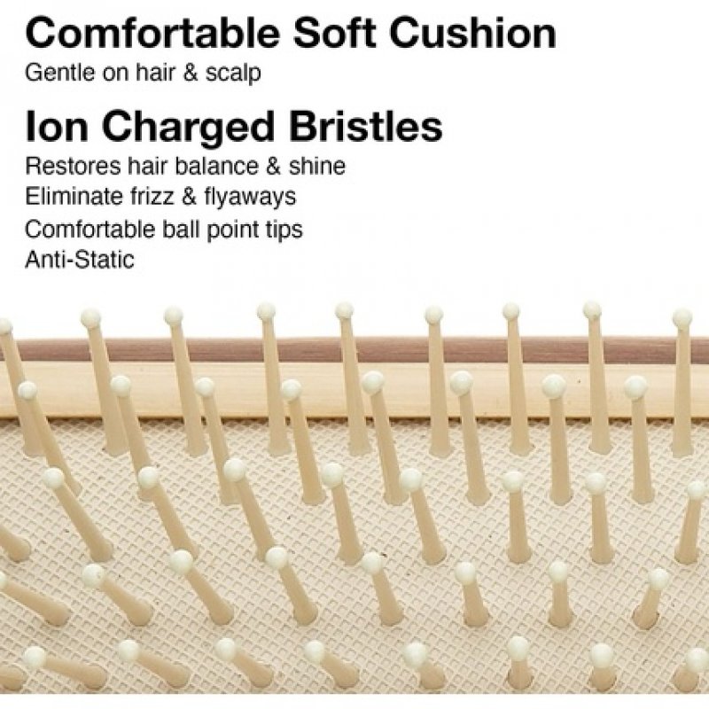 Olivia Garden Bamboo Touch Brush Eco-conscious Bamboo Detangle Hair Brush Nylon Bristles Size L