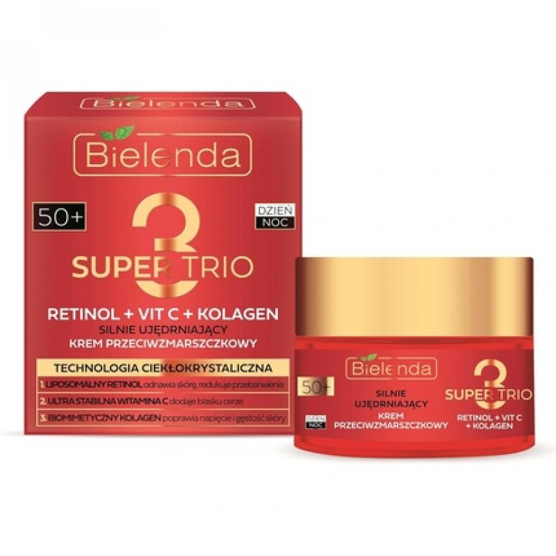 Bielenda Super Trio Retinol Vitamin C Collagen Firming Anti-Wrinkle 50 Cream 50ml