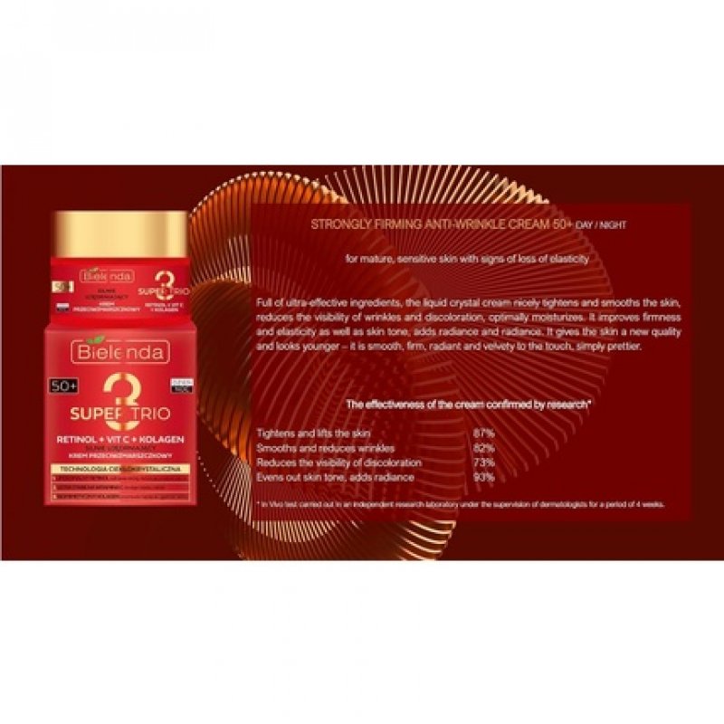 Bielenda Super Trio Retinol Vitamin C Collagen Firming Anti-Wrinkle 50 Cream 50ml