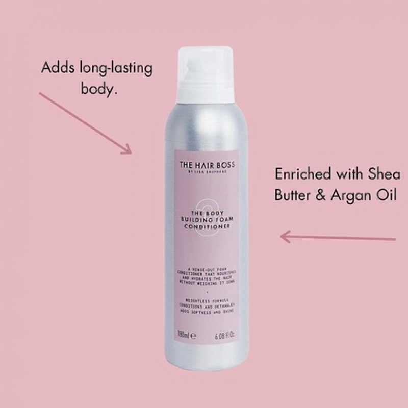 The Hair Boss by Lisa Shepherd Body Building Foam Conditioner with Shea Butter and Argan Oil 180ml