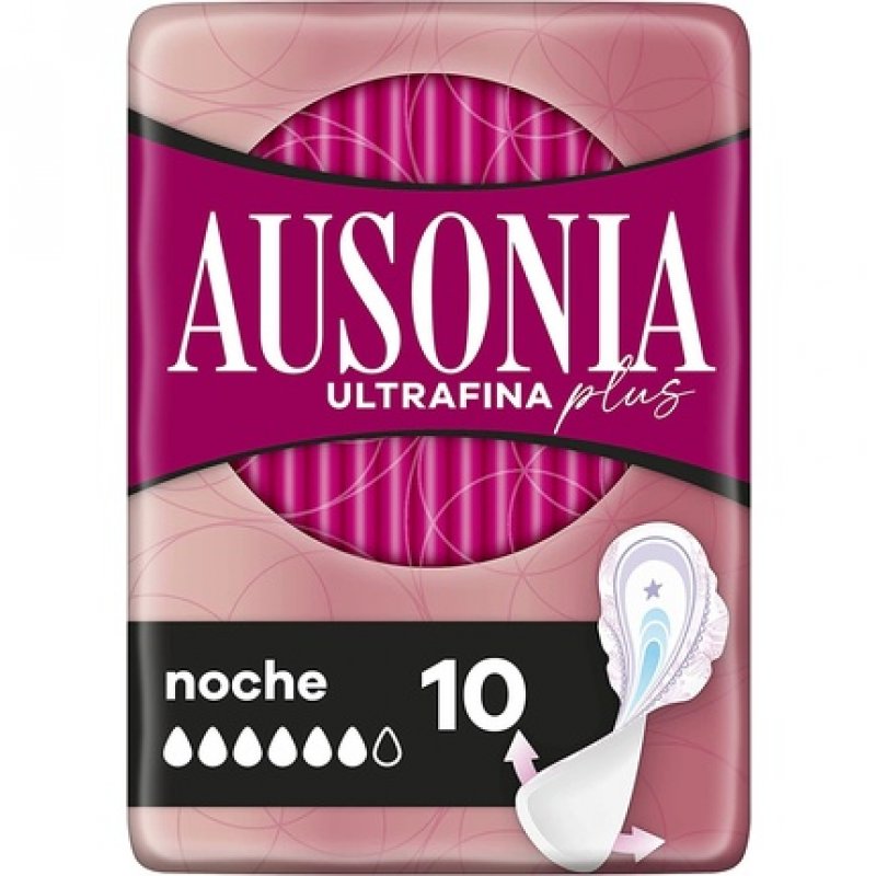 Ausonia Ultra Thin Plus Night Pads with Wings and Wider Back 10 Pads