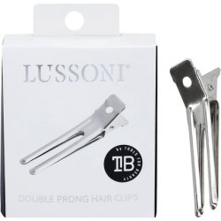 T4B LUSSONI Double Pointed Hair Clips High Quality Stainless Steel for Professional or Home Use Practical Double Point