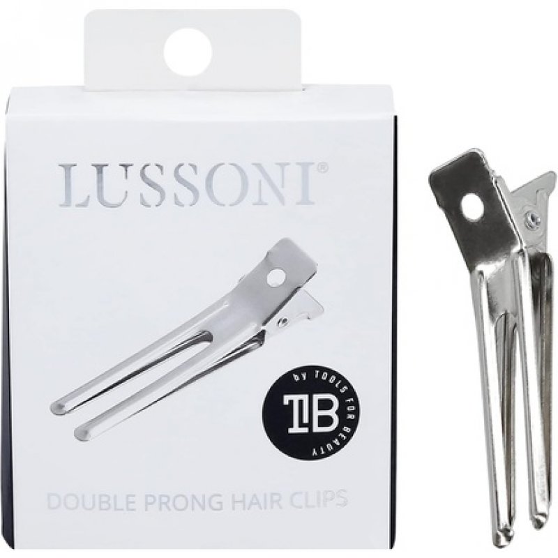 T4B LUSSONI Double Pointed Hair Clips High Quality Stainless Steel for Professional or Home Use Practical Double Point