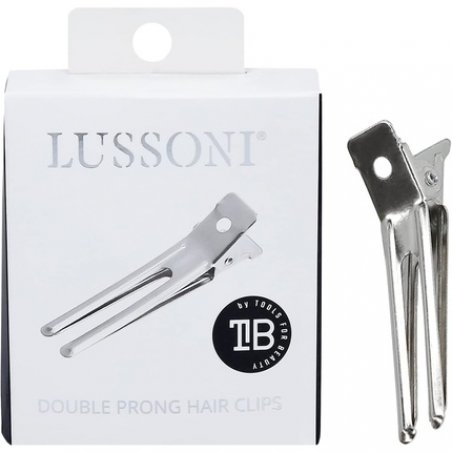 T4B LUSSONI Double Pointed Hair Clips High Quality Stainless Steel for Professional or Home Use Practical Double Point