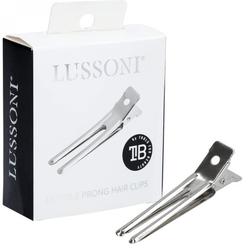T4B LUSSONI Double Pointed Hair Clips High Quality Stainless Steel for Professional or Home Use Practical Double Point