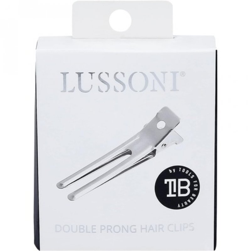 T4B LUSSONI Double Pointed Hair Clips High Quality Stainless Steel for Professional or Home Use Practical Double Point