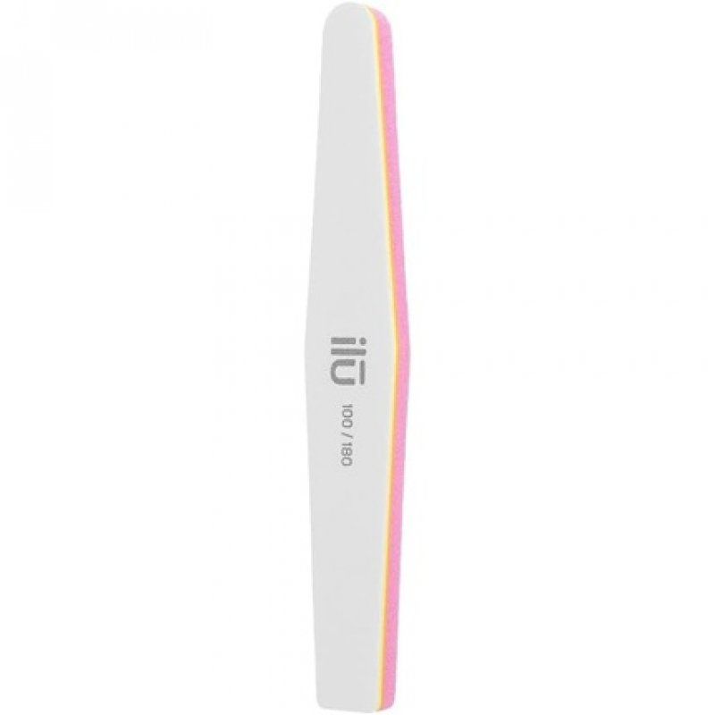 T4B ILU 2in1 Double-Sided White Nail File and Polisher for Manicure and Pedicure Trapezoid Shape 180/100 Grit