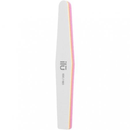 T4B ILU 2in1 Double-Sided White Nail File and Polisher for Manicure and Pedicure Trapezoid Shape 180/100 Grit