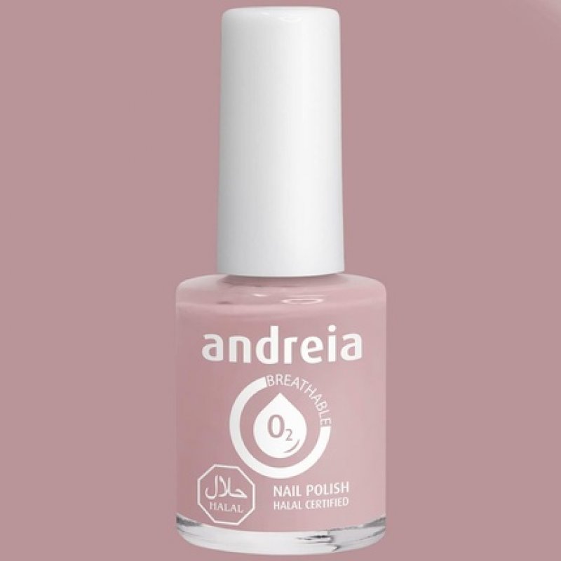 Andreia Halal Breathable Nail Polish Glossy Vegan and Cruelty-Free Colour B25 Pinkish Nude 10.5ml