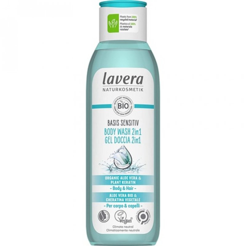 lavera basis sensitiv 2in1 Body Wash with Organic Aloe Vera and Plant Keratin 250ml