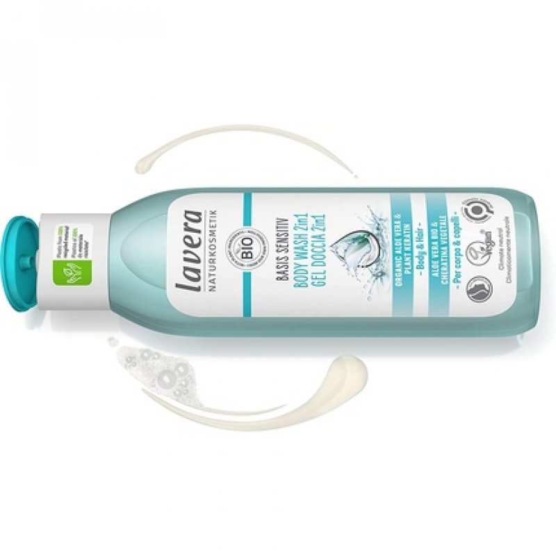 lavera basis sensitiv 2in1 Body Wash with Organic Aloe Vera and Plant Keratin 250ml